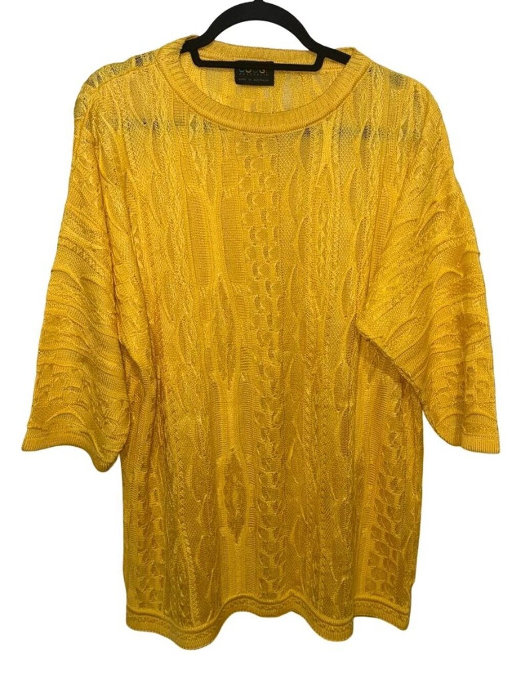 COOGI VIbrant Yellow 3/4 Sleeves Shirt  Sz 2X
